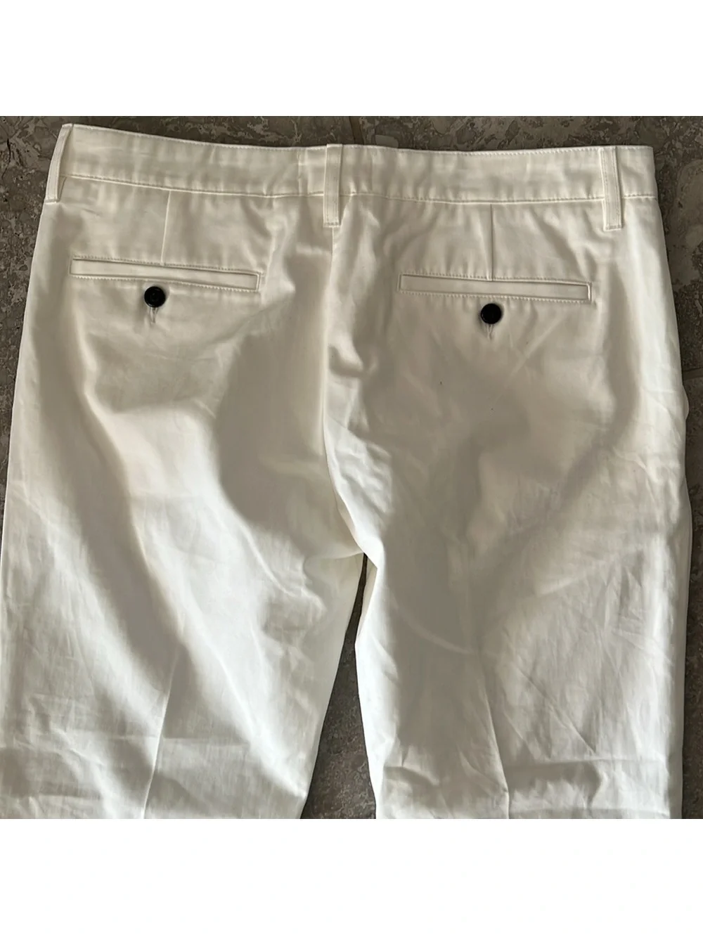 AMI Alexandre Mattiussi Straight-Fit Trousers Pants in Off-White, Size L, NEW_6